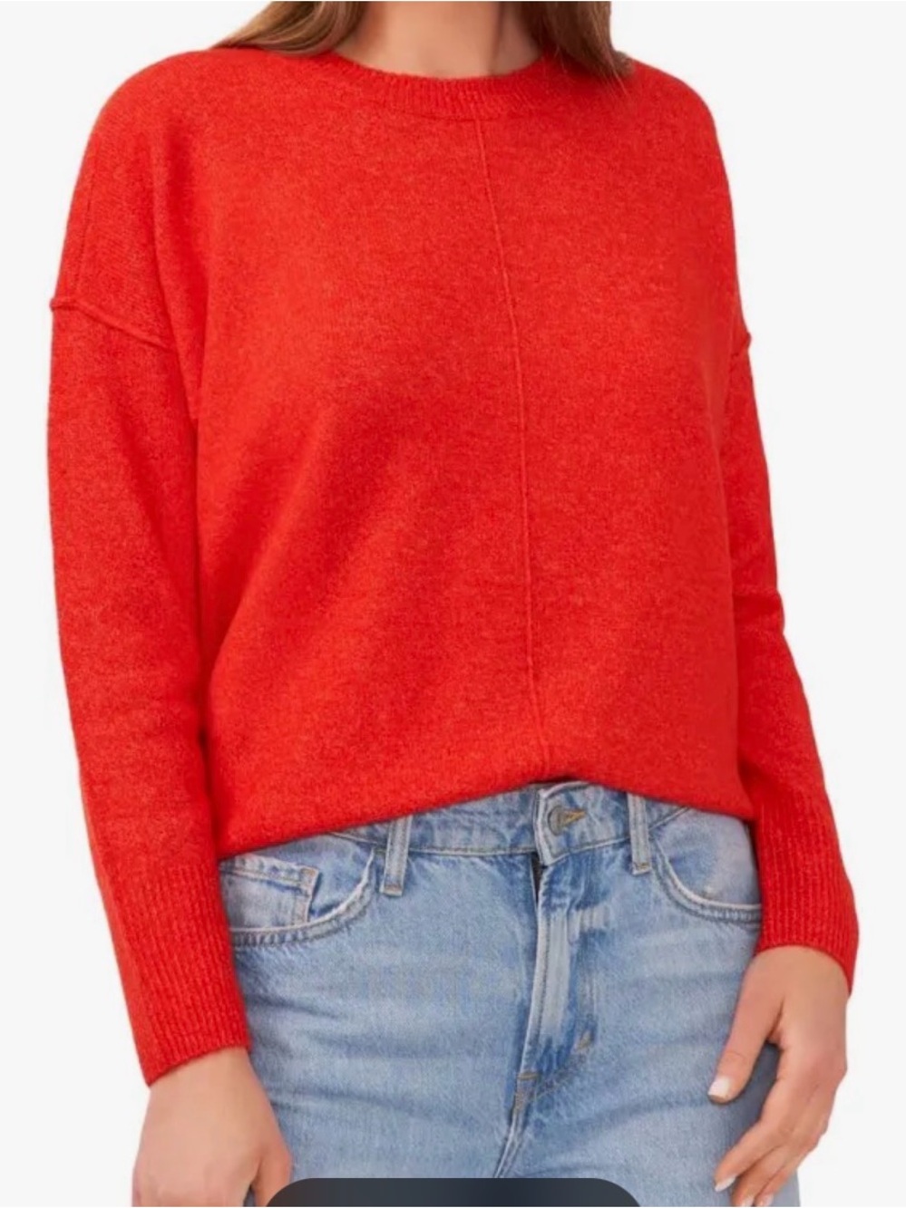 Vince Camuto Bright Red Crewneck Sweater